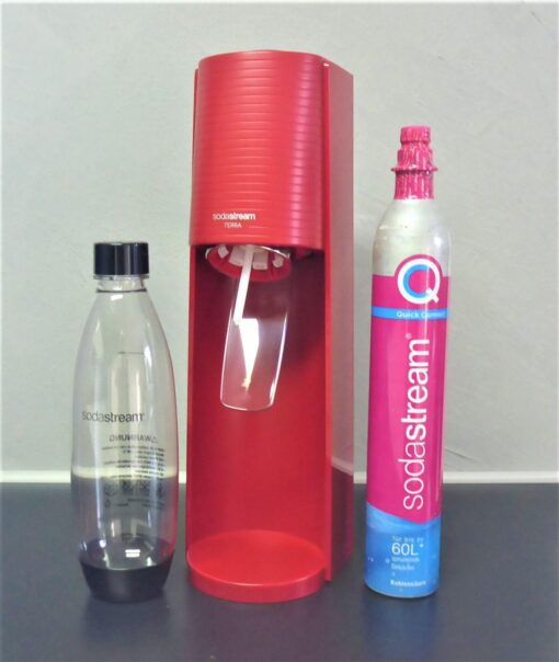 1x SodaStream Terra ROT Trinkwassersprudler OVP + Zylinder und Flasche Sparset – Bild 3