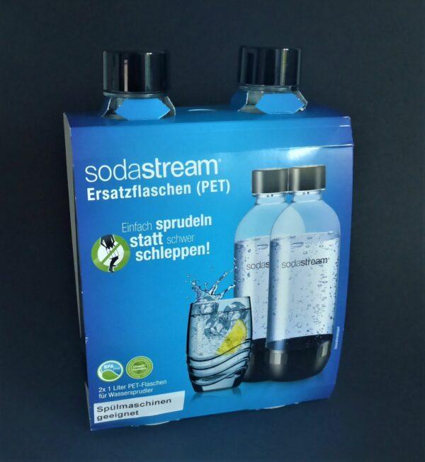 2x 1L SodaStream Ersatz-Trinkflasche schwarz Spülmaschinen geignet Flaschenset | sodawonder