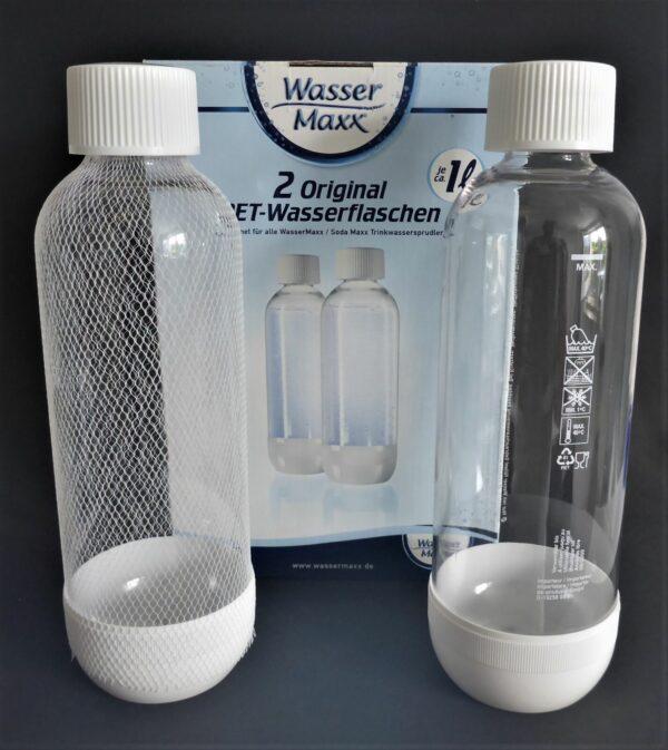 2x 1L.SODASTREAM Flaschen weiß mit Bajonettverschluss für Soda Maxx Wasser Maxx | sodawonder