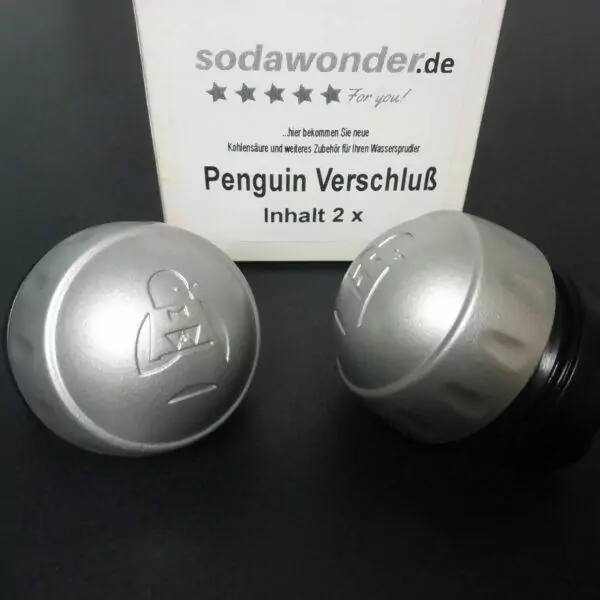 2x Sodastream Glaskaraffe Deckel Champagner Verschluß Ersatzteil Penguin Crystal | sodawonder