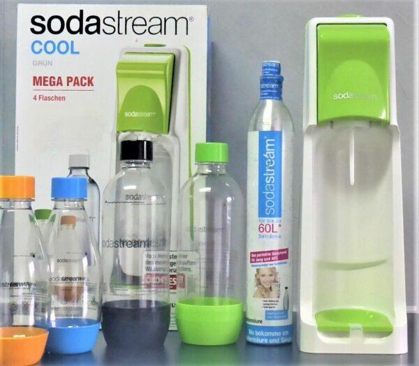 SodaStream COOL in GRÜN Megapack incl. CO2 Zylinder NEU mit 4x PET Flasche | sodawonder