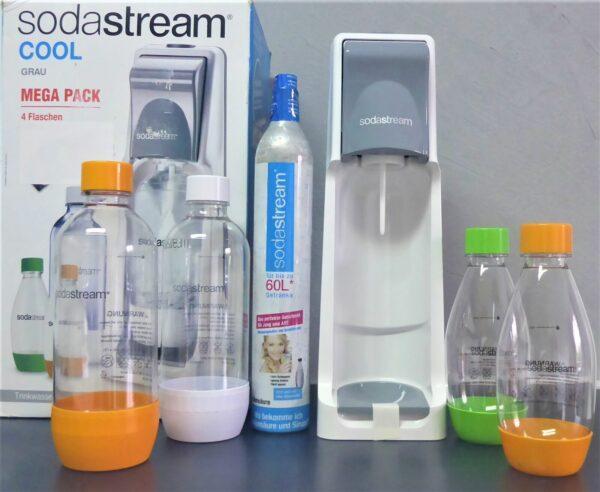 SodaStream COOL in grau Megapack incl. CO2 Zylinder NEU mit 4x PET Flasche | sodawonder