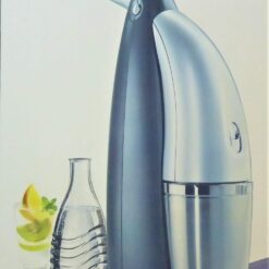 SodaStream NEU Penguin schwarz/silber Zubehör Co2 Zylinder 2x Glasflaschen
