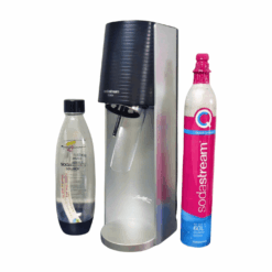 SodaStream Terra silber/schwarz Trinkwassersprudler Zylinder + Flasche Sparset