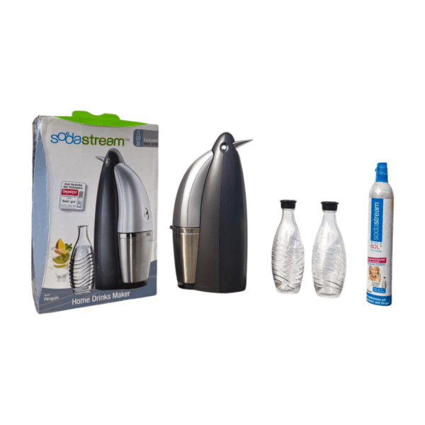 SodaStream Penguin mit Zubehör CO2 Zylinder 2x Glasflaschen NEU | sodawonder