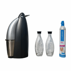 SodaStream Penguin mit Zubehör CO2 Zylinder 2x Glasflaschen NEU