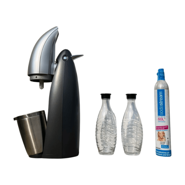 SodaStream Penguin mit Zubehör CO2 Zylinder 2x Glasflaschen NEU | sodawonder