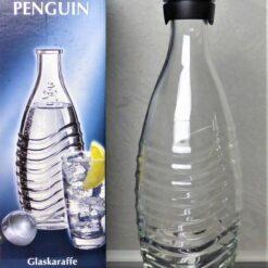 1x SodaStream ORIGINAL Glaskaraffe für Penguin + Champagner Verschluss Crystal Glasflasche Karaffe