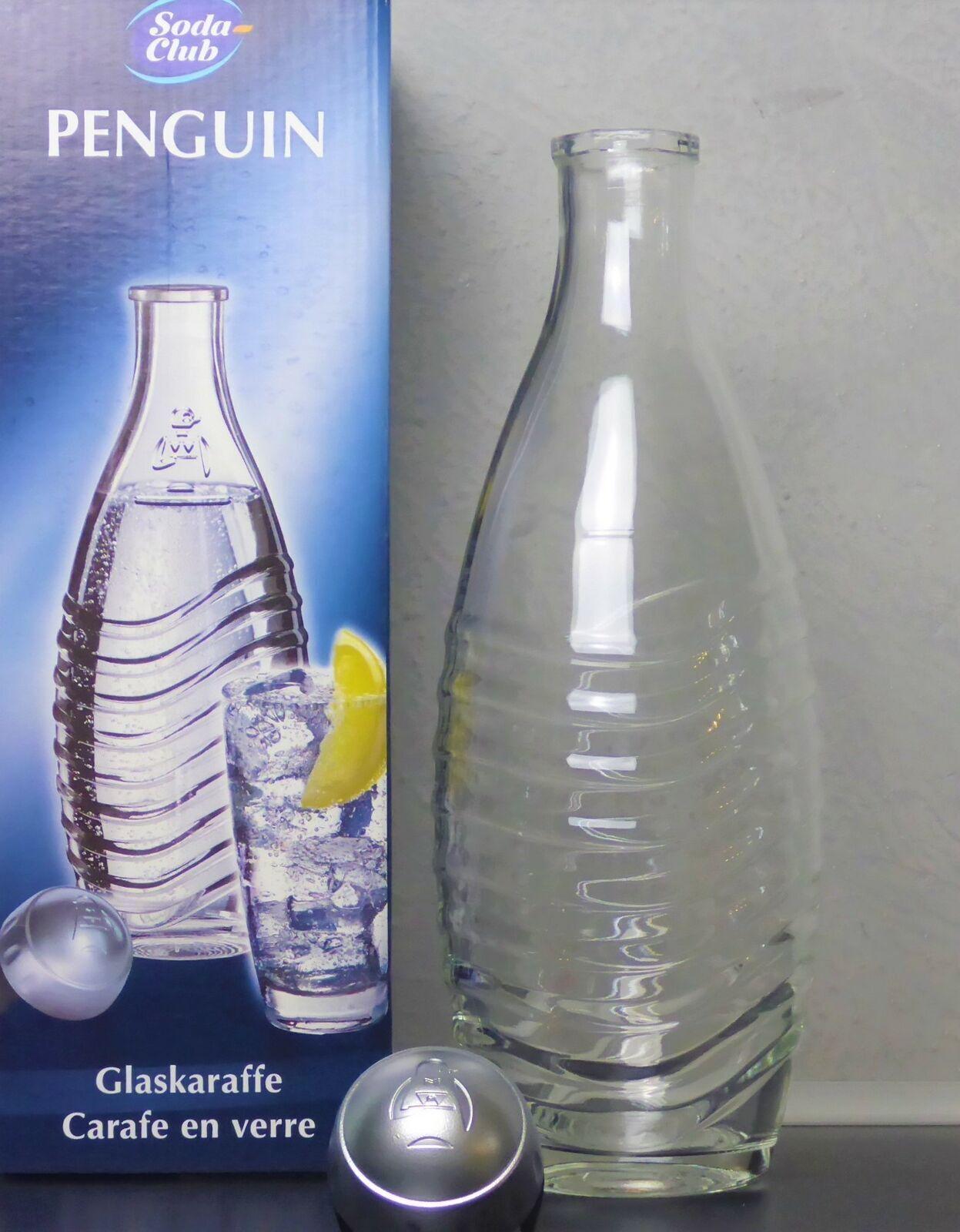 1x SodaStream ORIGINAL Glaskaraffe für Penguin + Champagner Verschluss Crystal Glasflasche Karaffe – Bild 5