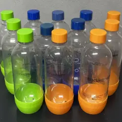 12x 1liter SodaStream PET Wasserflasche orange grün blau Sodaclub Play, Source, Cool, Trink Flaschen SET 12 teilig