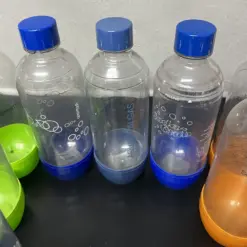 12x 1liter SodaStream PET Wasserflasche orange grün blau Sodaclub Play, Source, Cool, Trink Flaschen SET 12 teilig